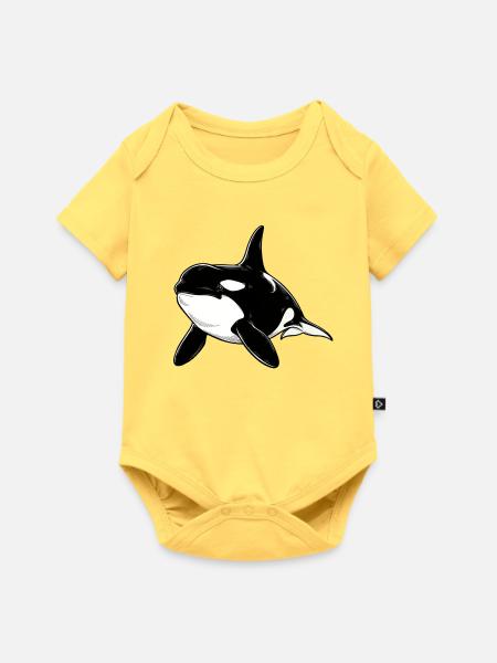 Orca - Baby Premium Kurzarmbody - Pastellgelb