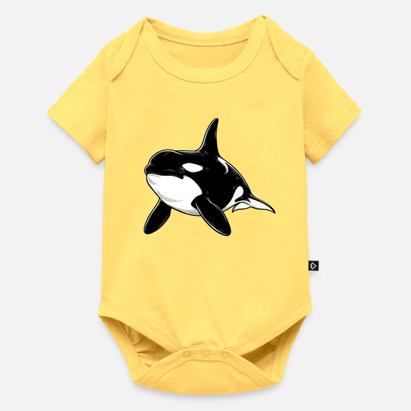 Orque - Body à manches courtes Premium Bébé - jaune pastel