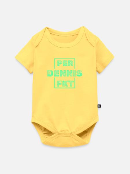 Dennis - Baby Premium Kurzarmbody - Pastellgelb