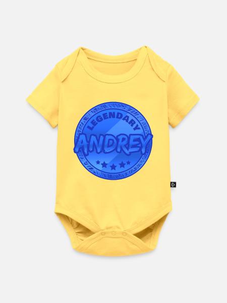 Andrey - Baby Premium Kurzarmbody - Pastellgelb