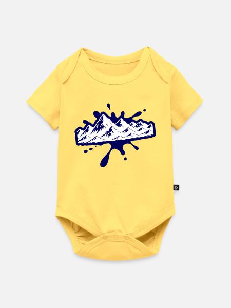 Berge Klecks - Baby Premium Kurzarmbody - Pastellgelb