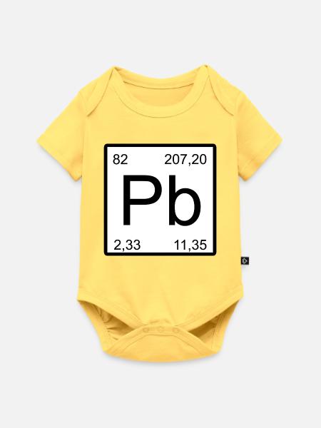 Pb Symbol Periodenschild - Baby Premium Kurzarmbody - Pastellgelb