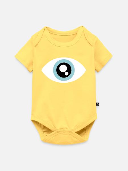 Aqua Eye Minimal Circle - Baby Premium Kurzarmbody - Pastellgelb