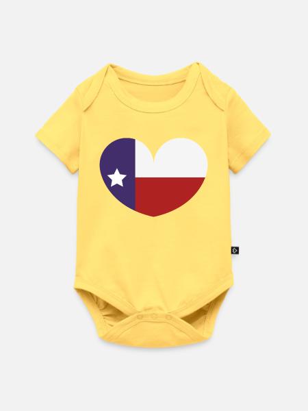 Texas-Herzflagge - Baby Premium Kurzarmbody - Pastellgelb