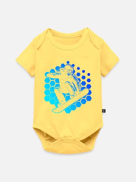 Snowboard Stil für jeden Anlass - Baby Premium Kurzarmbody - Pastellgelb