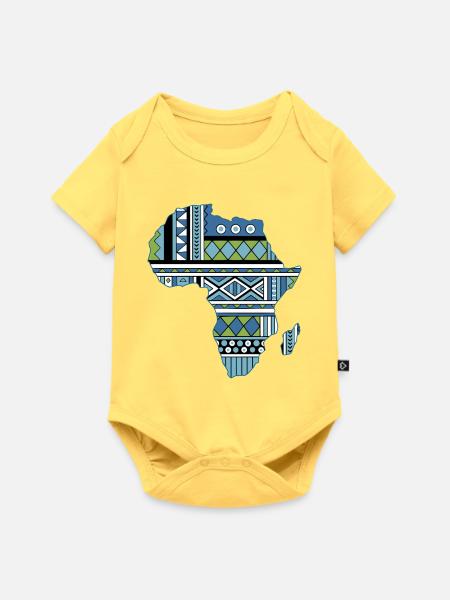 Afrika-Karten-Stammesgruppe - Baby Premium Kurzarmbody - Pastellgelb