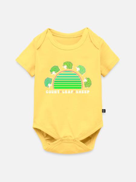 Schnecke - Baby Premium Kurzarmbody - Pastellgelb