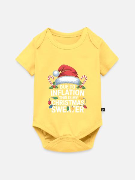 Inflation Weihnachtspullover-Humor - Baby Premium Kurzarmbody - Pastellgelb