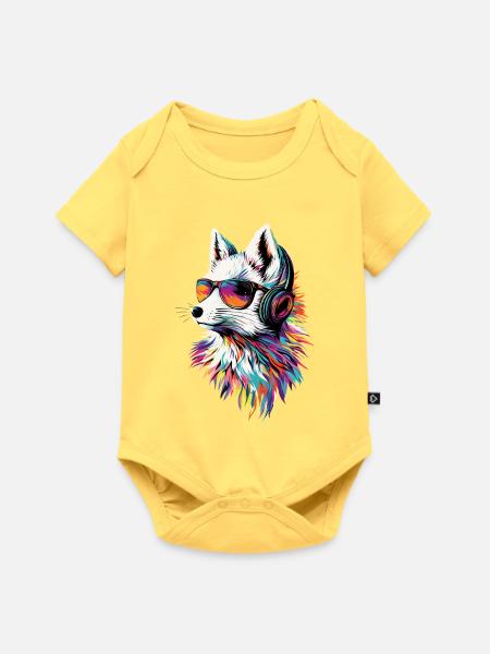 Polarfuchs Schneefuchs Eisfuchs Süßer Weißer Fuchs - Baby Premium Kurzarmbody - Pastellgelb