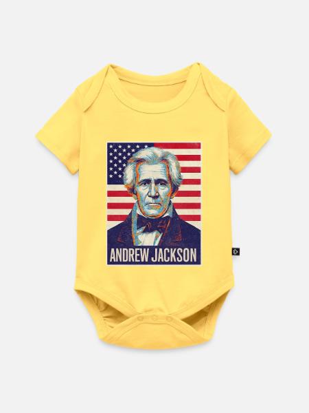 Andrew Jackson Usa - Baby Premium Kurzarmbody - Pastellgelb