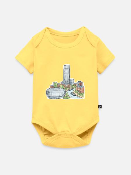 Birmingham Skyline Rotunde Stierkampfkanale Kunst - Baby Premium Kurzarmbody - Pastellgelb