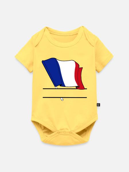 Frankreich-Flaggennamensraum - Baby Premium Kurzarmbody - Pastellgelb