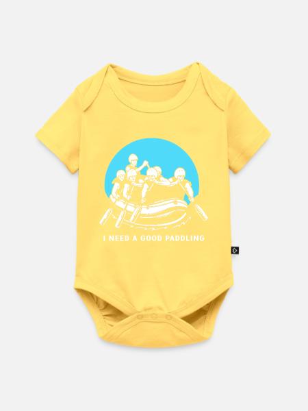 Rafting Kajakfahren Kajak Paddelboot - Baby Premium Kurzarmbody - Pastellgelb