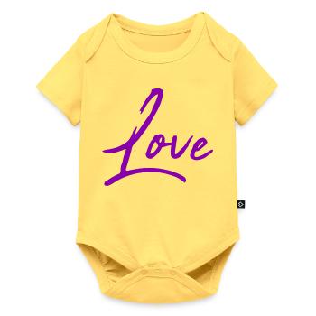 LOVE. VALENTINE'S DAY. HEART. I LOVE YOU. I LOVE YOU - Baby Premium short-sleeve bodysuit - sky yellow - Front