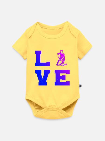 Floorball Liebe zum Anziehen - Baby Premium Kurzarmbody - Pastellgelb