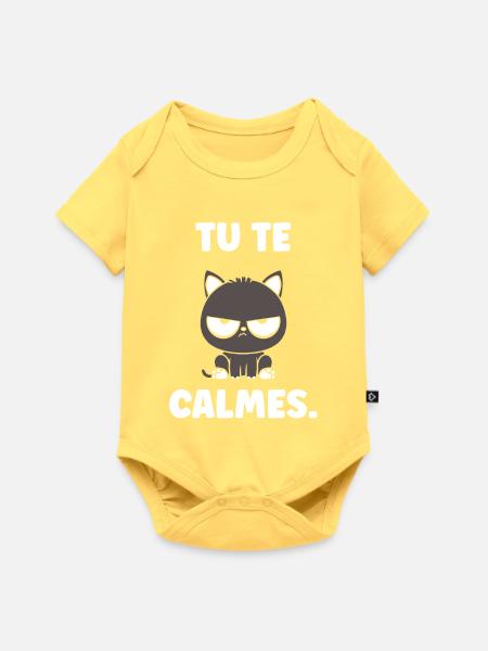 Grumpy Kitten: Beruhig dich - Baby Premium Kurzarmbody - Pastellgelb