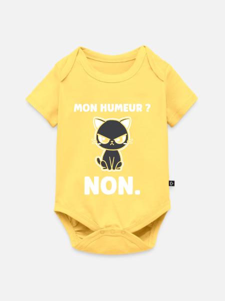 Chat grognon MON HUMEUR - Baby Premium Kurzarmbody - Pastellgelb