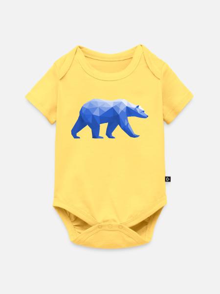 Polar Bär Polygon Eisbär Winter - Baby Premium Kurzarmbody - Pastellgelb