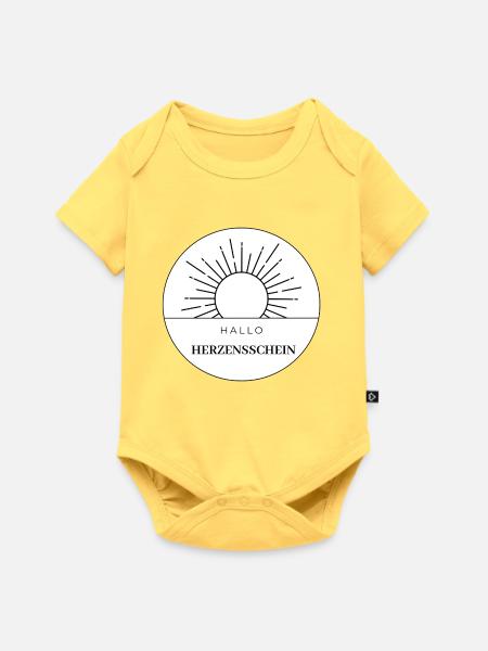 Sonnenaufgang Herzensschein - Baby Premium Kurzarmbody - Pastellgelb
