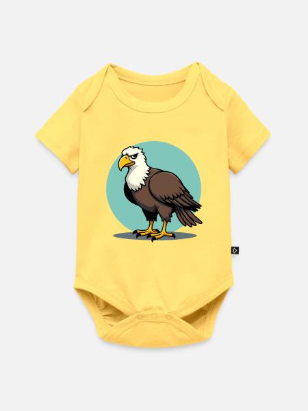 Stolzer Adler Majestätischer Greifvogel - Baby Premium Kurzarmbody - Pastellgelb