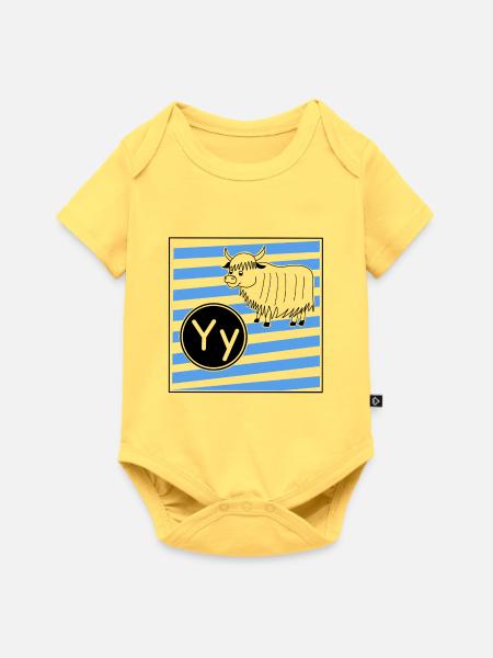 Y wie Yak - Baby Premium Kurzarmbody - Pastellgelb