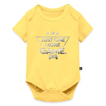 Just_one_more_game_ _silber_muster_ - Body à manches courtes Premium Bébé - jaune pastel - Devant