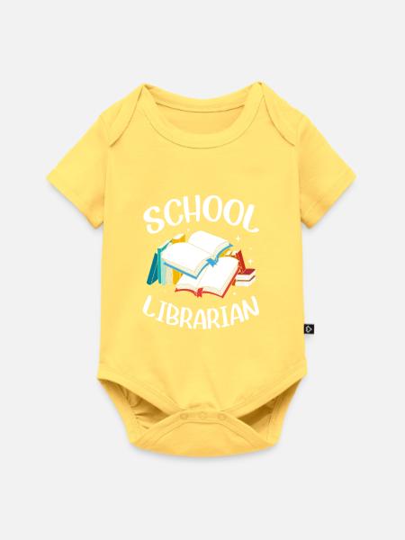 Lesen Bibliothek Leseratte - Baby Premium Kurzarmbody - Pastellgelb