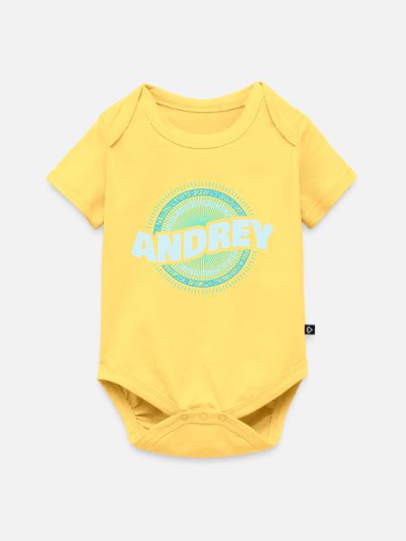 Andrey - Baby Premium Kurzarmbody - Pastellgelb