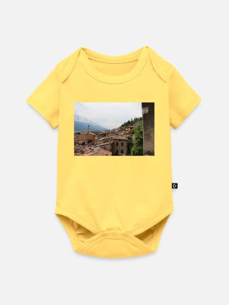Blick auf Limone - Baby Premium Kurzarmbody - Pastellgelb