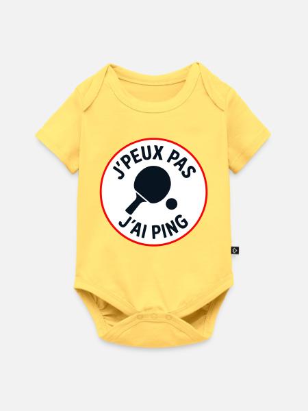 Ich kann nicht, ich ping. - Baby Premium Kurzarmbody - Pastellgelb