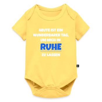 Heute ist ein wunderbarer Tag Ruhe - Baby Premium Kurzarmbody - Pastellgelb - Vorne