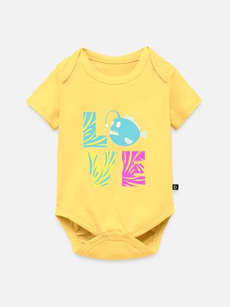 Anglerfisch - Baby Premium Kurzarmbody - Pastellgelb