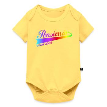 Pensionär 2026 Renten Hoodie, Tasse, Shirt - Baby Premium Kurzarmbody - Pastellgelb - Vorne