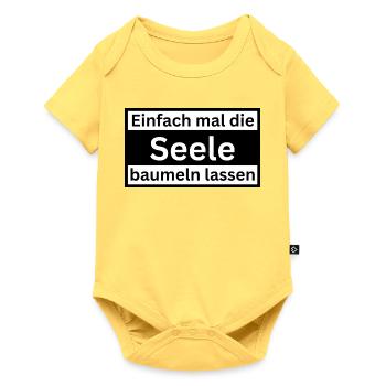 Einfach_mal_die_Selle_baumeln - Baby Premium Kurzarmbody - Pastellgelb - Vorne