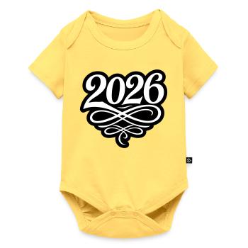 2026 year - Baby Premium short-sleeve bodysuit - sky yellow - Front