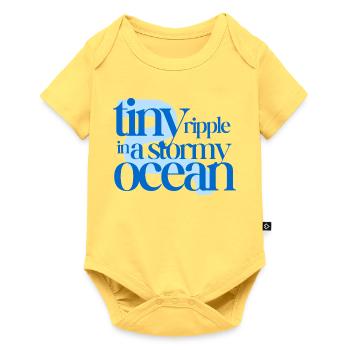 Tiny ripple in a stormy ocean (blue background) - Baby Premium short-sleeve bodysuit - sky yellow - Front