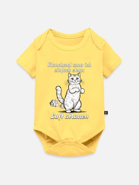 KATZE Luft ablassen - Baby Premium Kurzarmbody - Pastellgelb