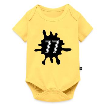 Blobs 77 Number - Baby Premium short-sleeve bodysuit - sky yellow - Front