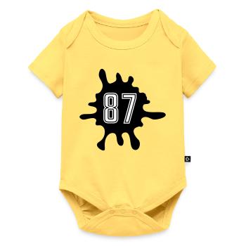 Blobs 87 Number - Baby Premium short-sleeve bodysuit - sky yellow - Front