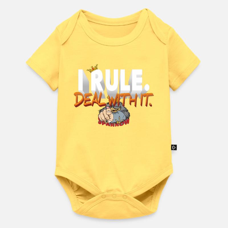 I_RULE - Body à manches courtes Premium Bébé - jaune pastel