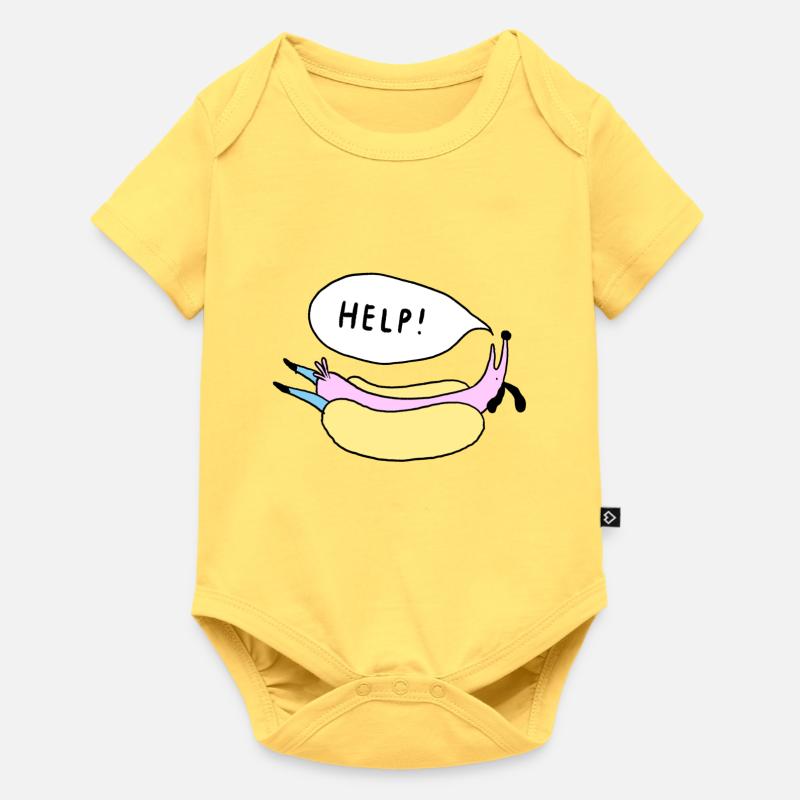 Help_Hot_Dog - Body à manches courtes Premium Bébé - jaune pastel