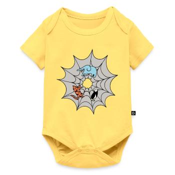 Spider web - Baby Premium short-sleeve bodysuit - sky yellow - Front