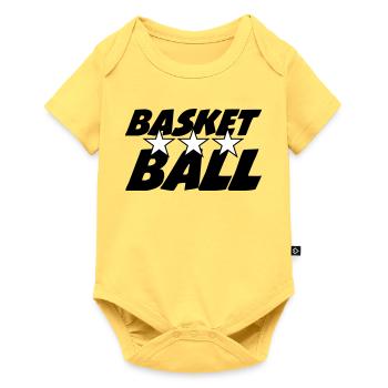 Basket Ball / Basketball / Basktet-Ball / Sport - Body à manches courtes Premium Bébé - jaune pastel - Devant