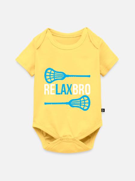 Relax Bro Lacrosse - Baby Premium Kurzarmbody - Pastellgelb