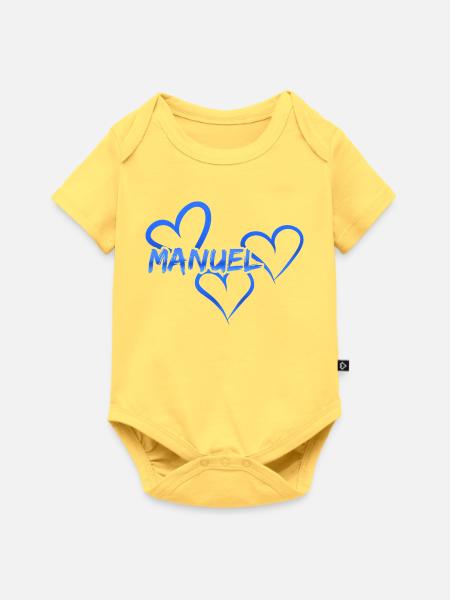 Manuel Manuel - Baby Premium Kurzarmbody - Pastellgelb