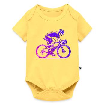 Graphique vélo de route pour vélo de route - Body à manches courtes Premium Bébé - jaune pastel - Devant