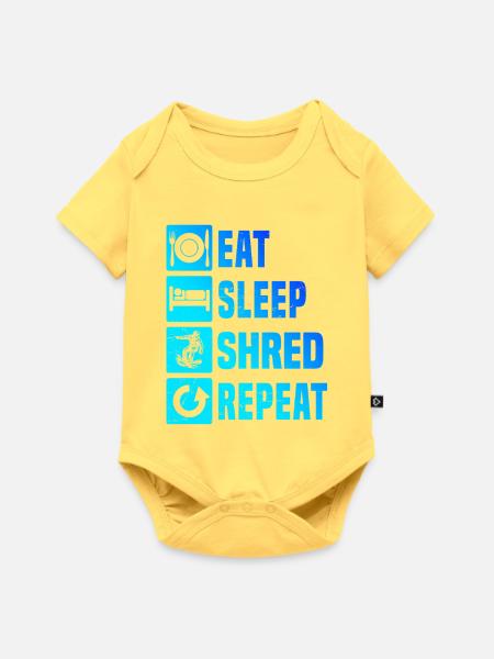 Kompaktes Snowboard Design für Snowboard - Baby Premium Kurzarmbody - Pastellgelb