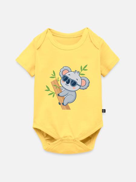 Koala auf Casual Bambus - Baby Premium Kurzarmbody - Pastellgelb