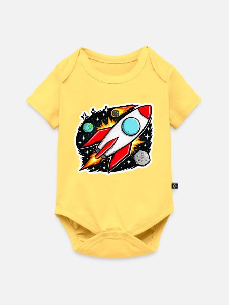 Rocket - Baby Premium Kurzarmbody - Pastellgelb