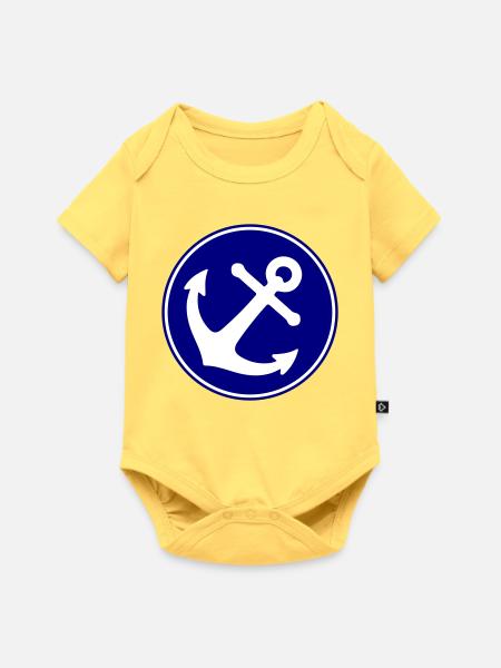 Anker Symbol - Baby Premium Kurzarmbody - Pastellgelb